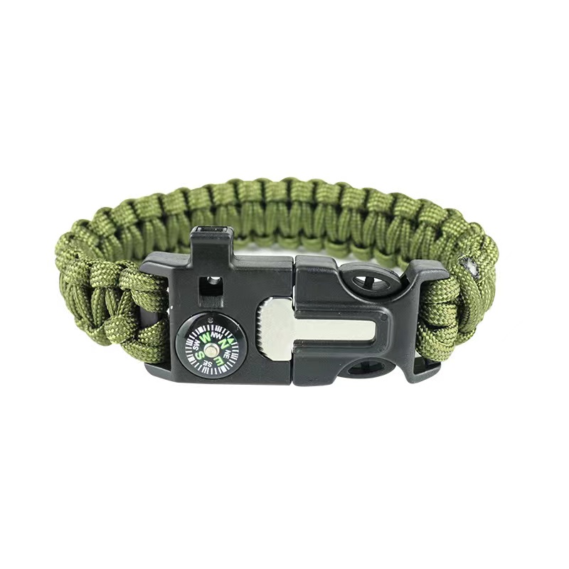 survival bracelet Paracord wristband survival kit with compass, fire starter, and whistle—the ultima